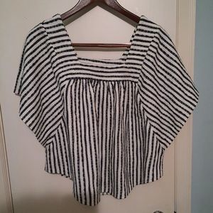 NWT Madewell striped butterfly boho blouse large